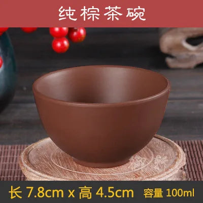 Chinese Clay Tea Cup with Big Mouth, Handmade Ore Teacup, Single Cup, Black, Red, Brown, Master Cup, Large, Yixing Zisha, 100ml