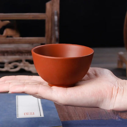Chinese Clay Tea Cup with Big Mouth, Handmade Ore Teacup, Single Cup, Black, Red, Brown, Master Cup, Large, Yixing Zisha, 100ml