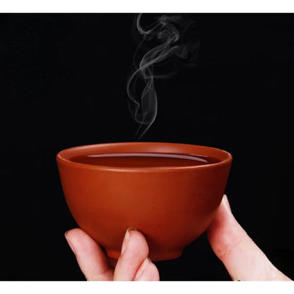 Chinese Clay Tea Cup with Big Mouth, Handmade Ore Teacup, Single Cup, Black, Red, Brown, Master Cup, Large, Yixing Zisha, 100ml