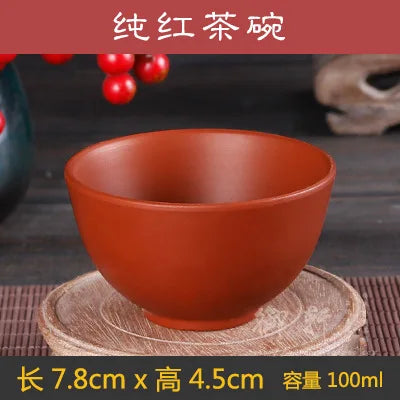 Chinese Clay Tea Cup with Big Mouth, Handmade Ore Teacup, Single Cup, Black, Red, Brown, Master Cup, Large, Yixing Zisha, 100ml