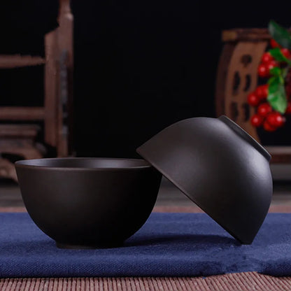 Chinese Clay Tea Cup with Big Mouth, Handmade Ore Teacup, Single Cup, Black, Red, Brown, Master Cup, Large, Yixing Zisha, 100ml