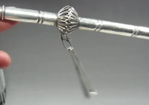 Chinese Collectible Handwork Old Tibetan Silver Dragon Smoking Tool pipe
