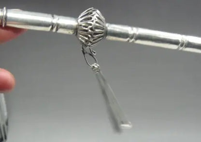 Chinese Collectible Handwork Old Tibetan Silver Dragon Smoking Tool pipe