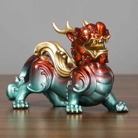 Chinese Colorful Pixiu Statues Sculptures Copper Ornaments Home Living Room Office Decorations Porch Decoration Crafts