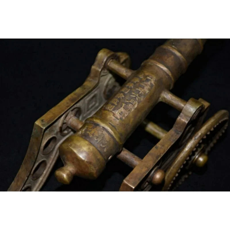Chinese Copper Handmade Exquisite Cannon Statue 24085