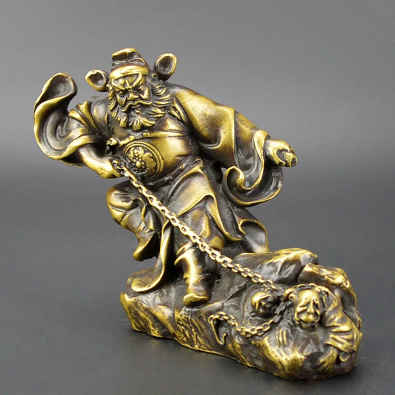 Chinese Copper Myth Immortal Zhong Kui ChungKuel God Catch Demon Devil Statue#2