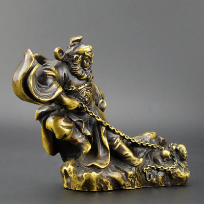 Chinese Copper Myth Immortal Zhong Kui ChungKuel God Catch Demon Devil Statue#2