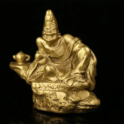 Chinese Copper Statue Jigong Statue Ornaments Home Study Ornaments Copper Crafts  Living Room Decoration