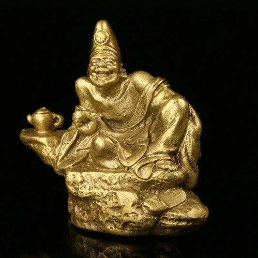 Chinese Copper Statue Jigong Statue Ornaments Home Study Ornaments Copper Crafts  Living Room Decoration