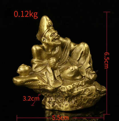 Chinese Copper Statue Jigong Statue Ornaments Home Study Ornaments Copper Crafts  Living Room Decoration