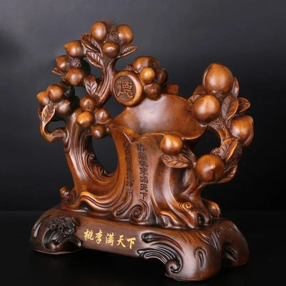 Chinese Creative Peach and Plum Blossoms Fill the World, Sage Confucius Art Pen Holder Business Gift for Teacher's Day Gift
