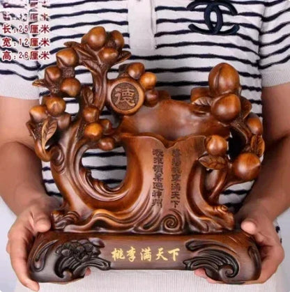 Chinese Creative Peach and Plum Blossoms Fill the World, Sage Confucius Art Pen Holder Business Gift for Teacher's Day Gift