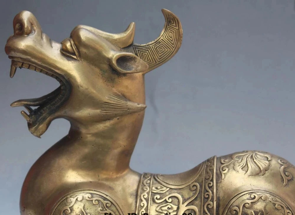 Chinese Double Head Beast Folk Exorcise Evil Spirits Protect Statue