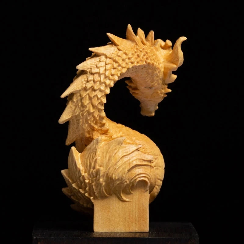 Chinese Dragon Seal Statue, Boxwood Animal Sculpture, Office Name Stamp, Private Section LOGO, Home Decor
