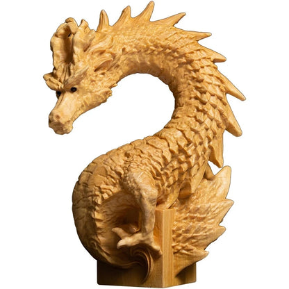 Chinese Dragon Seal Statue, Boxwood Animal Sculpture, Office Name Stamp, Private Section LOGO, Home Decor