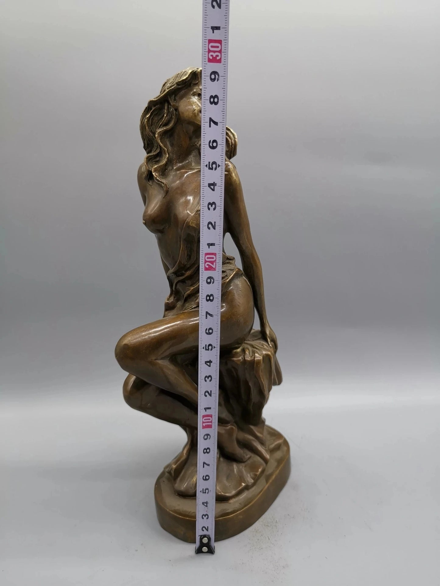 Chinese Exquisite Natural bronze Hand-carved Beauty Statue Brass