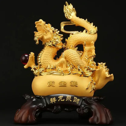 Chinese Feng Shui Dragon Ornaments To Attract Wealth Decoration Home Living Room Bedroom Office Figurines