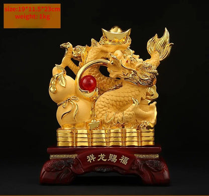 Chinese Feng Shui Dragon Ornaments To Attract Wealth Decoration Home Living Room Bedroom Office Figurines