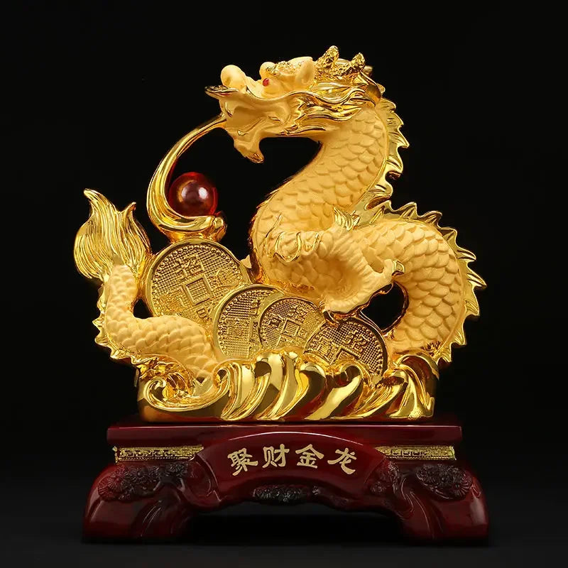 Chinese Feng Shui Dragon Ornaments To Attract Wealth Decoration Home Living Room Bedroom Office Figurines