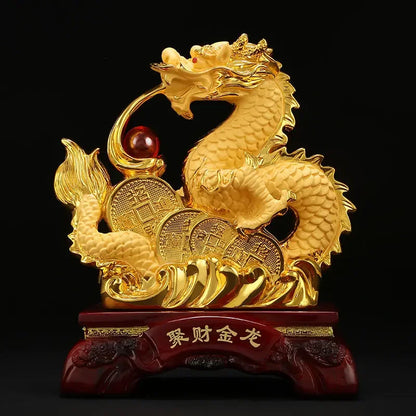 Chinese Feng Shui Dragon Ornaments To Attract Wealth Decoration Home Living Room Bedroom Office Figurines