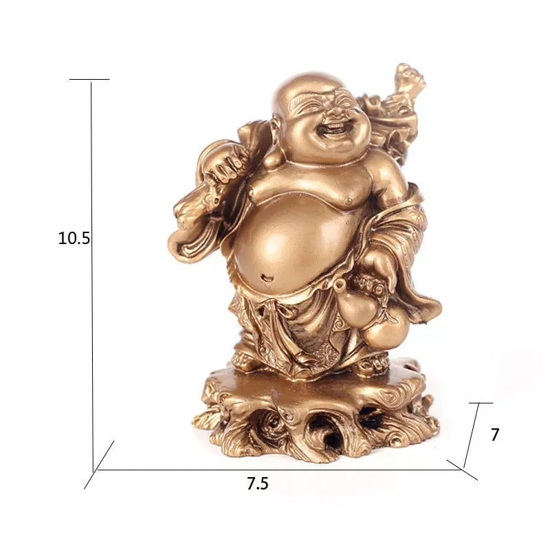 Chinese Feng Shui Resin Craft Ornaments Maitreya Buddha Statue Lucky Opening Gift Sculpture Home Sculptures