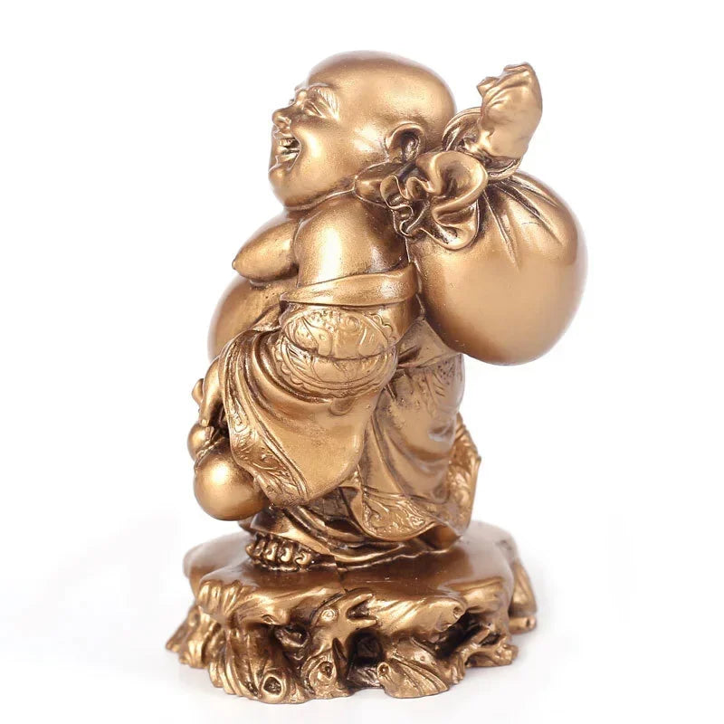 Chinese Feng Shui Resin Craft Ornaments Maitreya Buddha Statue Lucky Opening Gift Sculpture Home Sculptures