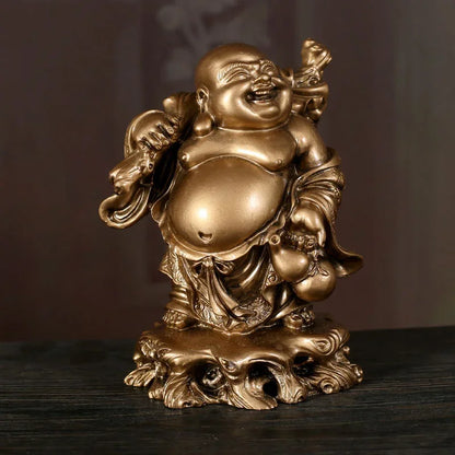 Chinese Feng Shui Resin Craft Ornaments  Ornament  Buddha Statue Maitreya Lucky Opening Gift Sculpture Home Crafts