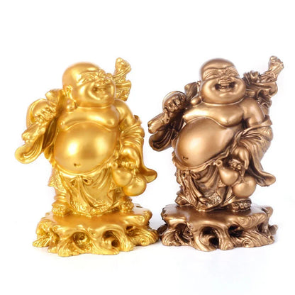 Chinese Feng Shui Resin Craft Ornaments  Ornament  Buddha Statue Maitreya Lucky Opening Gift Sculpture Home Crafts