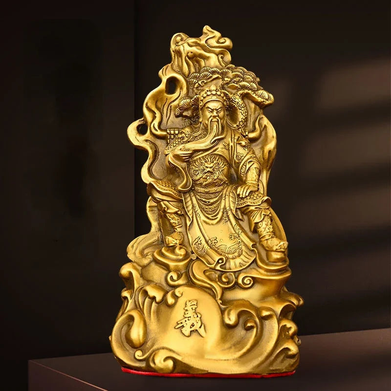 Chinese Fengshui Copper People Guan Gong Full Ornaments Small Home Decor Accessories Office Desk Sculptures
