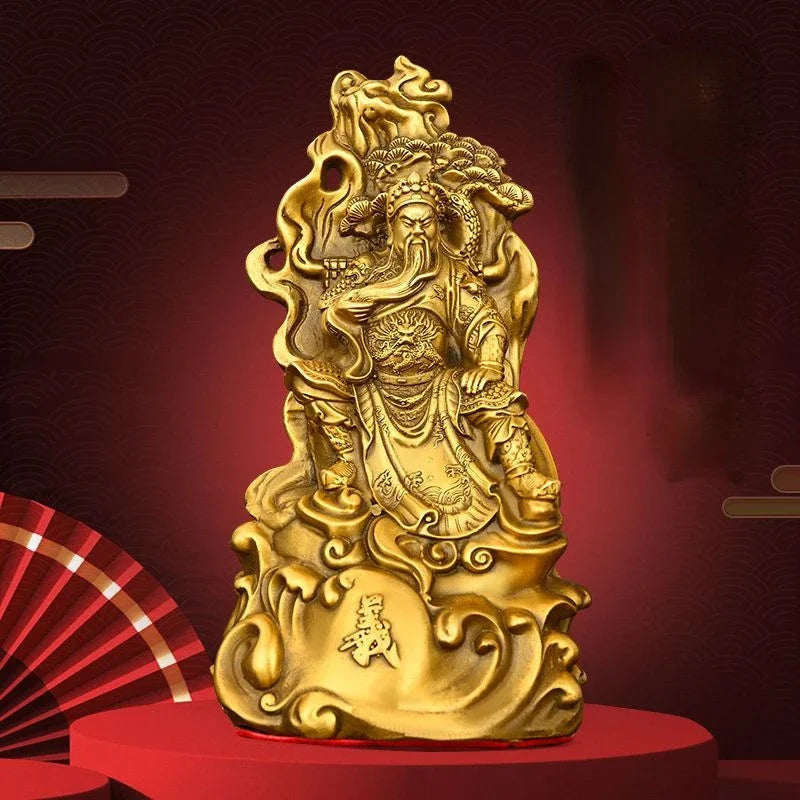 Chinese Fengshui Copper People Guan Gong Full Ornaments Small Home Decor Accessories Office Desk Sculptures