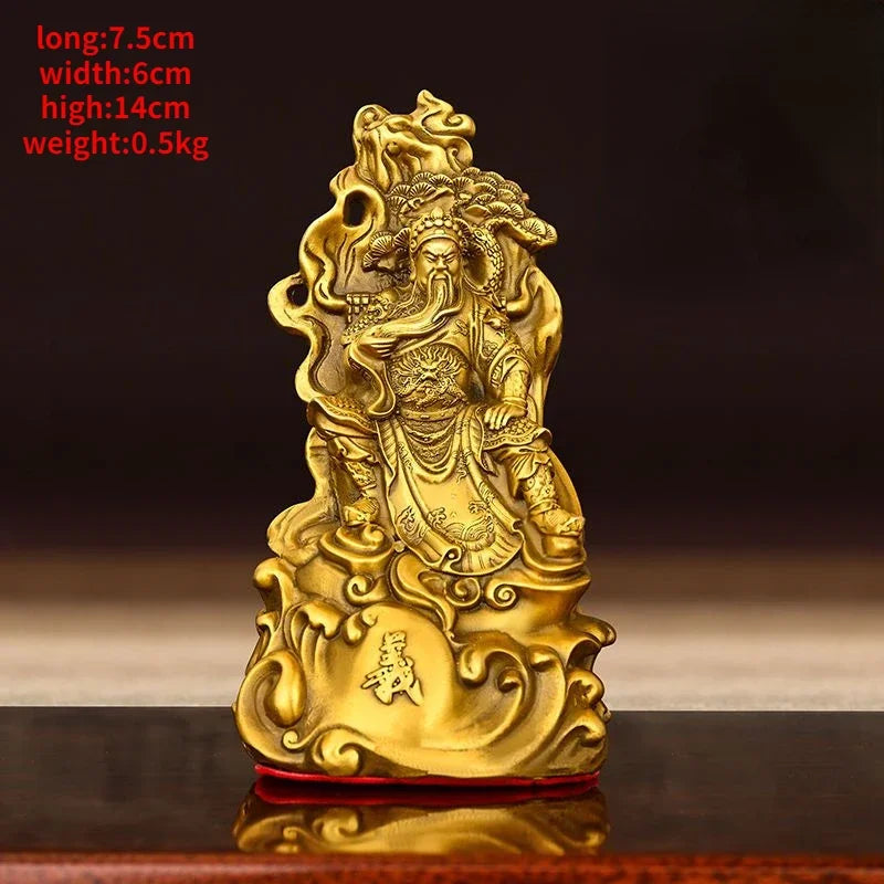Chinese Fengshui Copper People Guan Gong Full Ornaments Small Home Decor Accessories Office Desk Sculptures