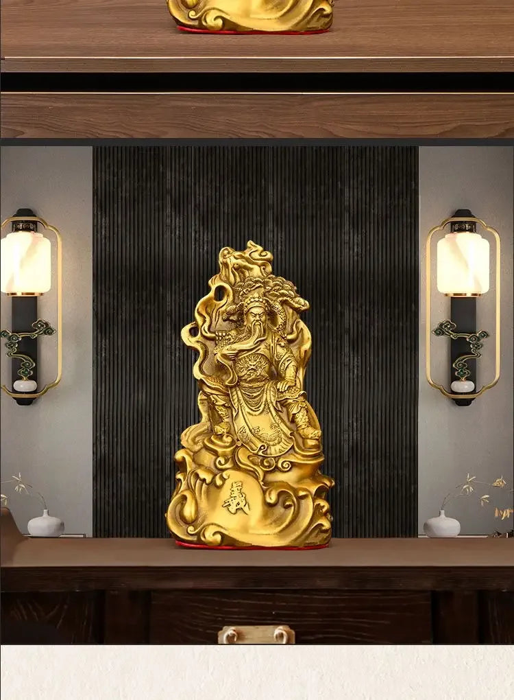 Chinese Fengshui Copper People Guan Gong Full Ornaments Small Home Decor Accessories Office Desk Sculptures