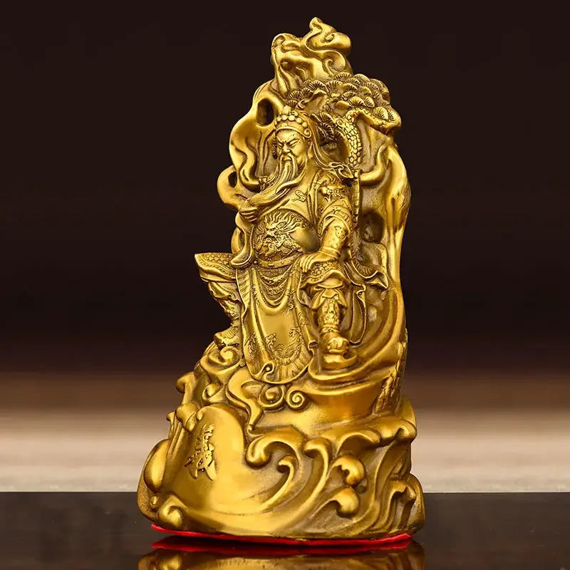 Chinese Fengshui Copper People Guan Gong Full Ornaments Small Home Decor Accessories Office Desk Sculptures
