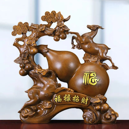 Chinese Fortune Gourd Home Living Room Ornaments Wine Cooler Entrance Decoration for Friends Housewarming Gift