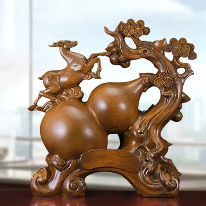Chinese Fortune Gourd Home Living Room Ornaments Wine Cooler Entrance Decoration for Friends Housewarming Gift