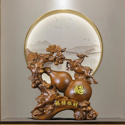 Chinese Fortune Gourd Home Living Room Ornaments Wine Cooler Entrance Decoration for Friends Housewarming Gift