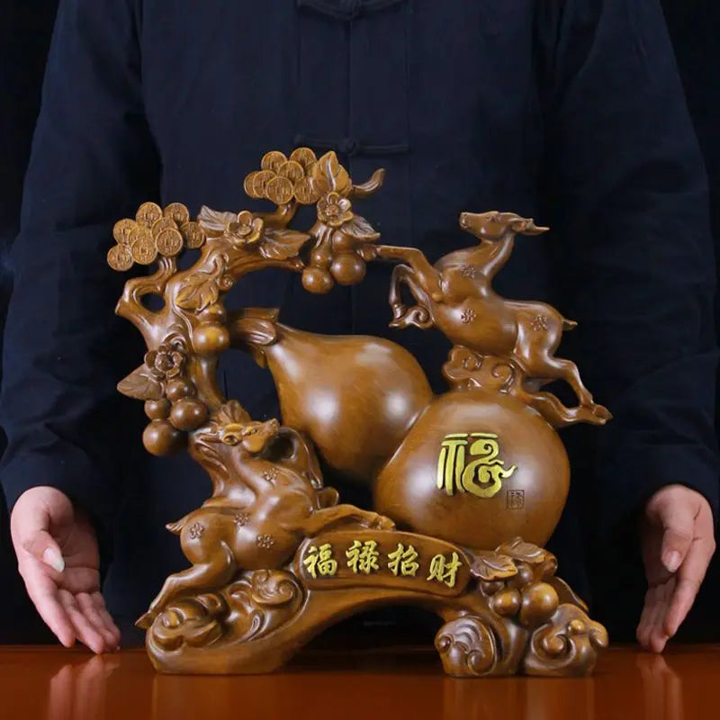 Chinese Fortune Gourd Home Living Room Ornaments Wine Cooler Entrance Decoration for Friends Housewarming Gift