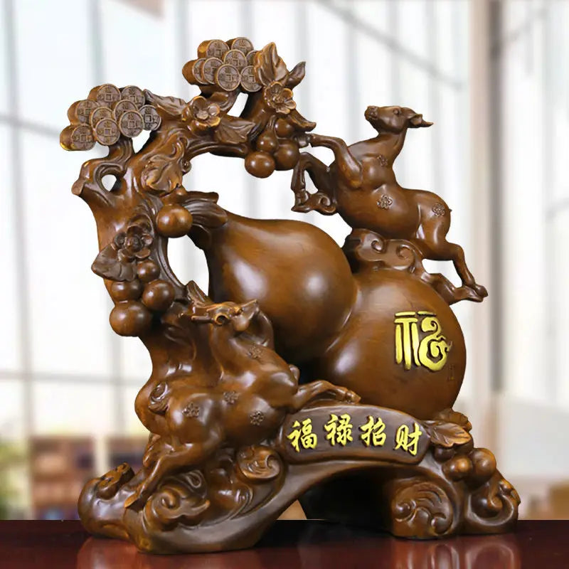 Chinese Fortune Gourd Home Living Room Ornaments Wine Cooler Entrance Decoration for Friends Housewarming Gift