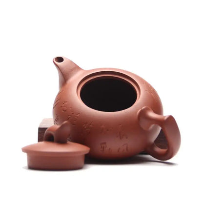 Chinese Gongfu Teapot Set, Purple Clay Tea Set, Hand-made Blast Pot, Clear Pot, 170ml