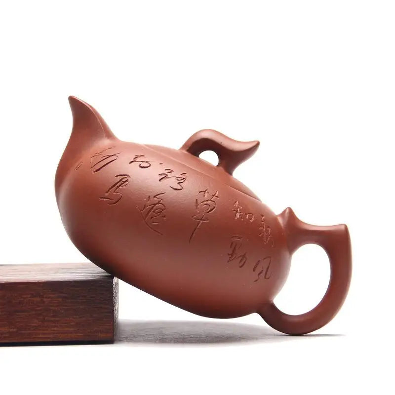 Chinese Gongfu Teapot Set, Purple Clay Tea Set, Hand-made Blast Pot, Clear Pot, 170ml