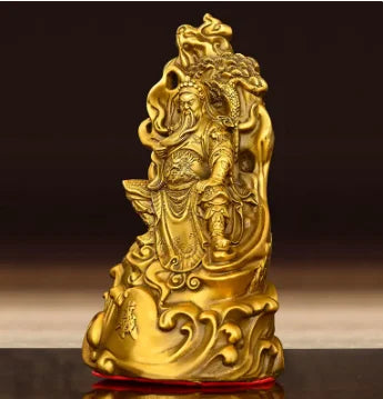 Chinese Guan Gong Full Copper Ornaments Small Home Decoration Accessories Copper Office Desk Decor