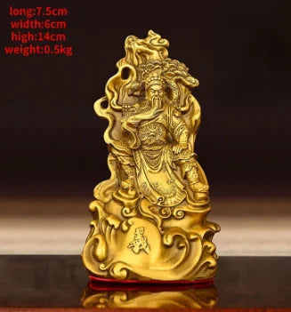 Chinese Guan Gong Full Copper Ornaments Small Home Decoration Accessories Copper Office Desk Decor