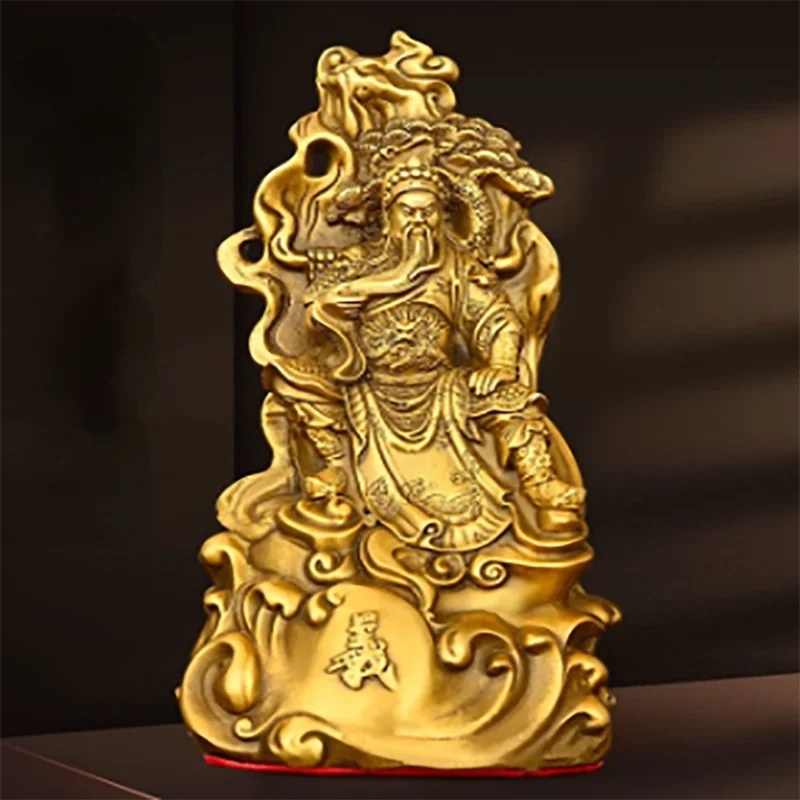 Chinese Guan Gong Full Copper Ornaments Small Home Decoration Accessories Copper Office Desk Decor