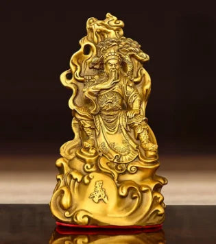 Chinese Guan Gong Full Copper Ornaments Small Home Decoration Accessories Copper Office Desk Decor