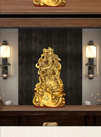 Chinese Guan Gong Full Copper Ornaments Small Home Decoration Accessories Office Desk Decor