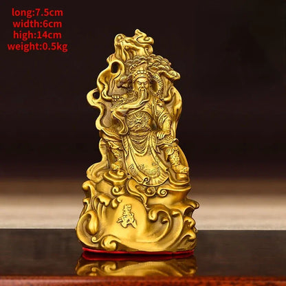 Chinese Guan Gong Full Copper Ornaments Small Home Decoration Accessories Office Desk Decor
