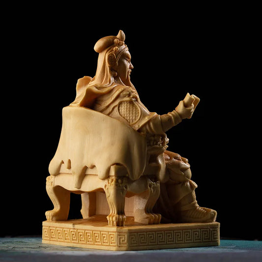 Chinese Guan Gong Statue Three Kingdoms Guandi Buddha Statue Wood Feng Shui Ornaments Carving Bodhisattva Home Decorations