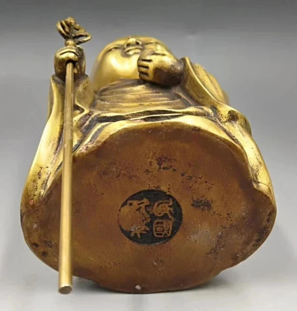 Chinese Hand Carved brass Young monk Buddha Statue