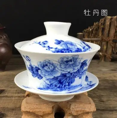 Chinese Hand Painted Tea Set, Tureen Dehua, White Porcelain Gaiwan, High Quality, 220ml, Hot Sale