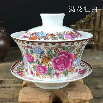 Chinese Hand Painted Tea Set, Tureen Dehua, White Porcelain Gaiwan, High Quality, 220ml, Hot Sale
